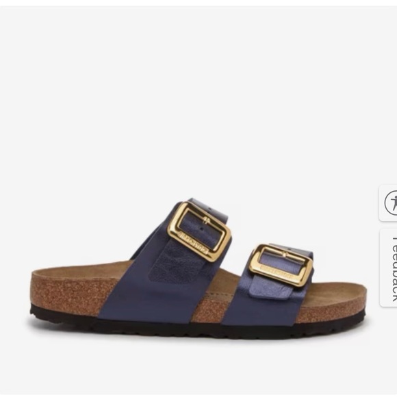 Birkenstock Navy Double-Buckle Sandal with Gold Buckles.BRAND NEW IN STORES NOW! - Picture 5 of 9